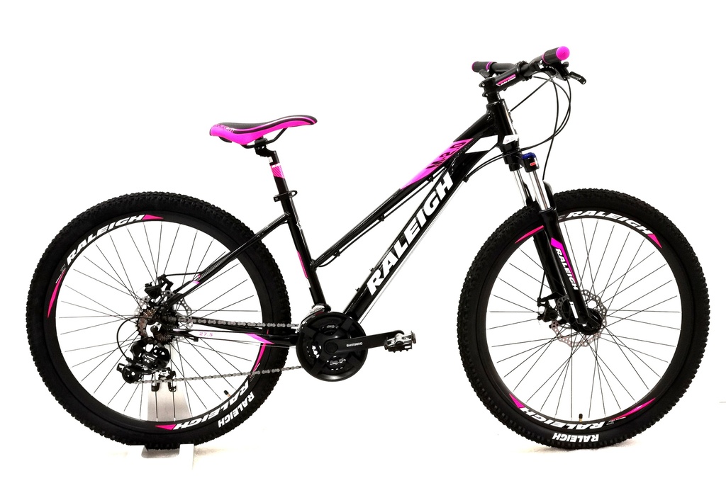 Bicicleta Raleigh 2.0 Dama R27.5 - 18" - Negro con Rosa y Blanco
