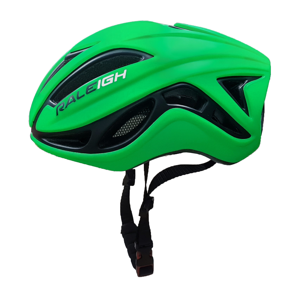 Casco In-Mould - 245Gr - 58/61 cm - 14 Ventilaciones -Verde Mate C/ Negro Raleigh