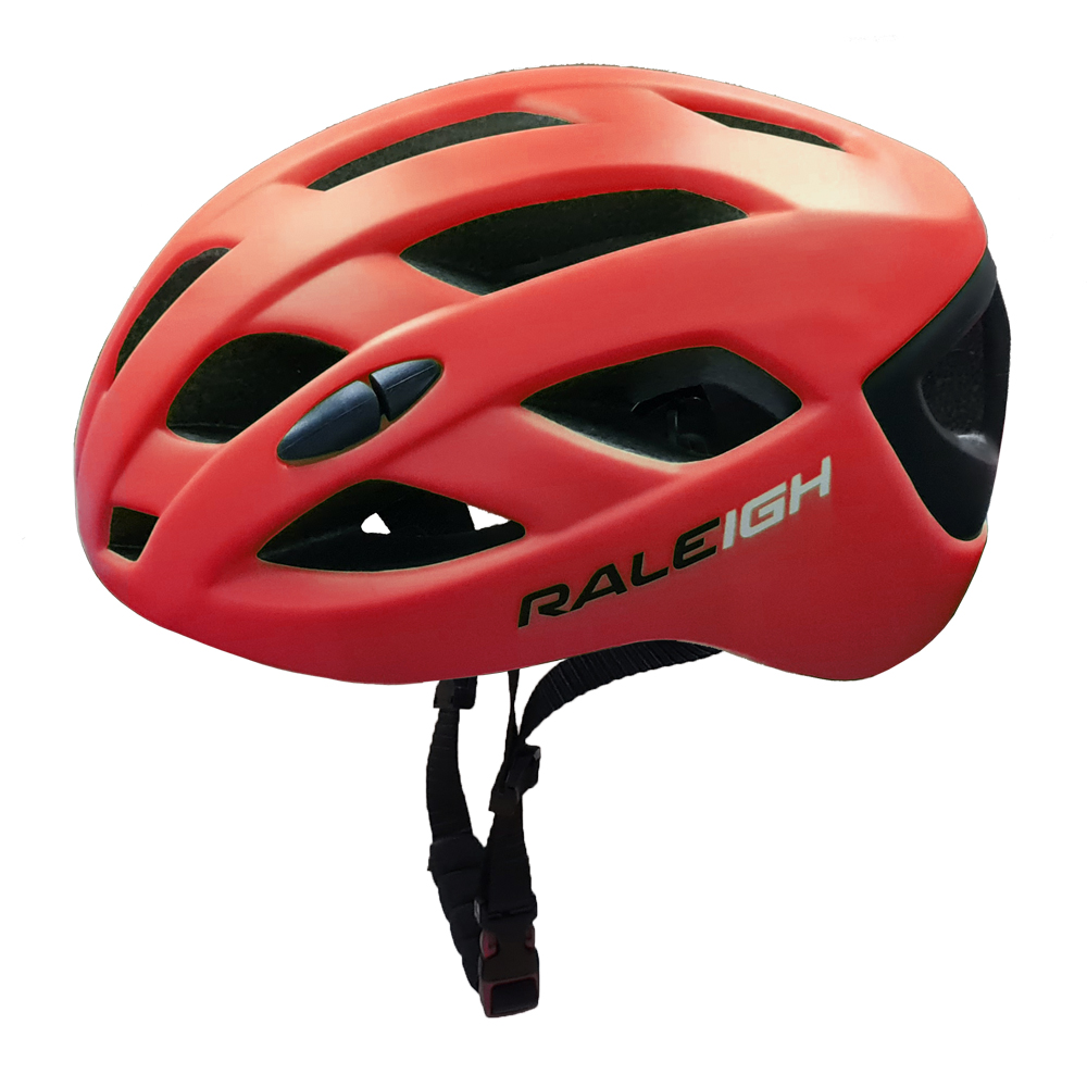 Casco In-Mould - 265Gr - 58/61 cm - 20 Ventilacio.-Naranja Neon con Negro-Raleigh