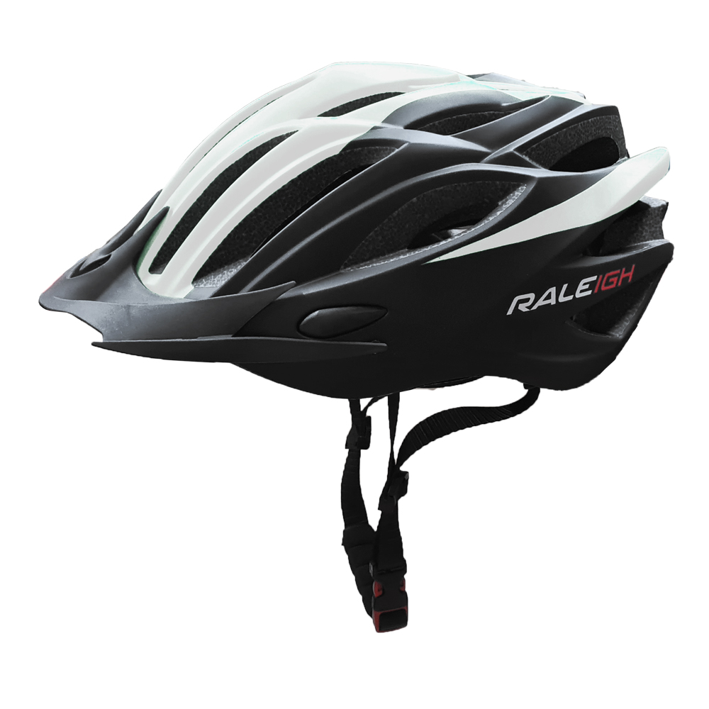 Casco In-Mould Hc-26 - 260Gr - 58/61 cm - 21 Ventil.Negro C/ Blanc y Gris Raleigh