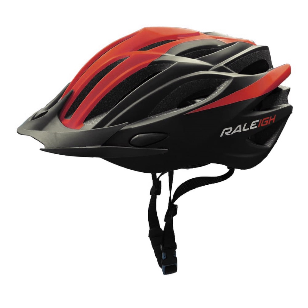 Casco In-Mould Hc-26 - 260Gr - 58/61 cm - 21 Ventil.Negro C/ Rojo Mate Raleigh