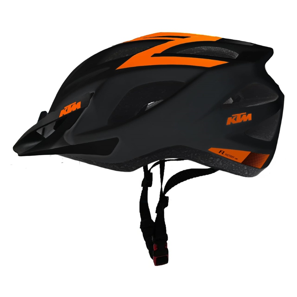 Casco Factory Linr - 282Gr - 58/62 cm - 21 Ventil.Negro Mate C/ Naranja - KTM