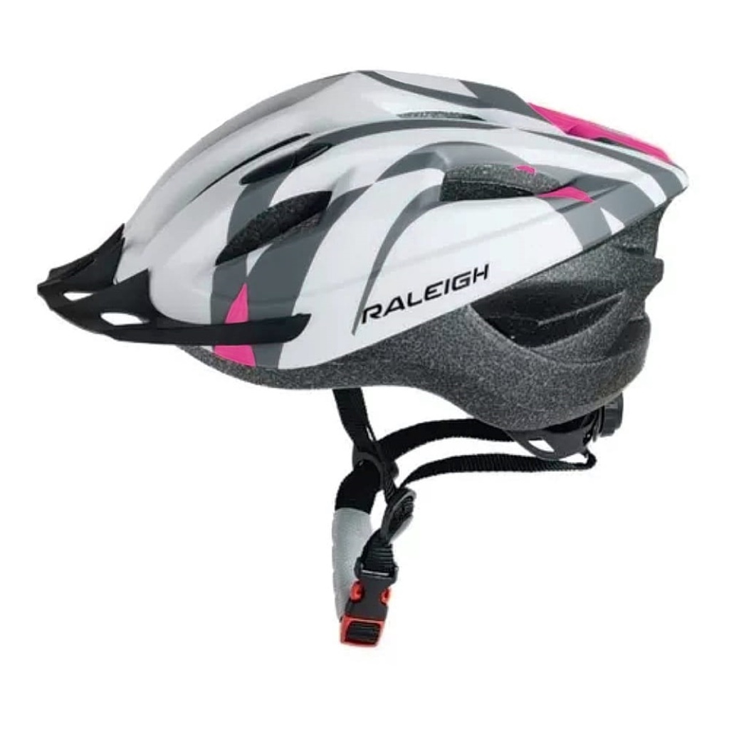 Casco In-Mould Hc-35 - Banco-Fuxia 54-58  cm - Mujer - Raleigh