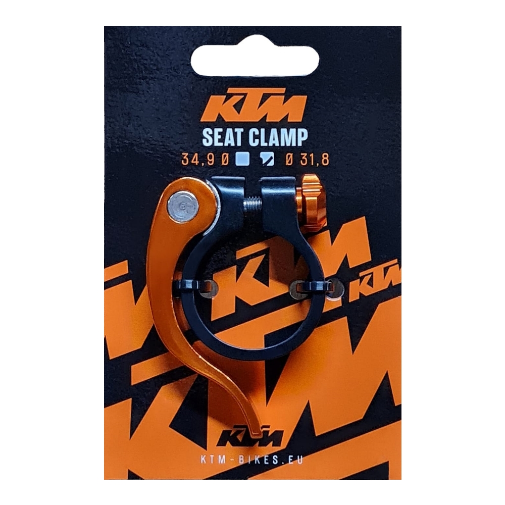 Collar para Caño de Asiento de Aluminio con Cierre - 31.8 mm - Negro/Naranja - 37Gr - KTM