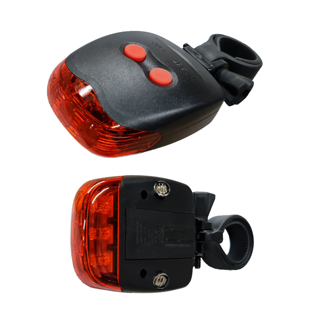 Luz Trasera con 3 Led y 2 Laser - Waterproof - a Pila