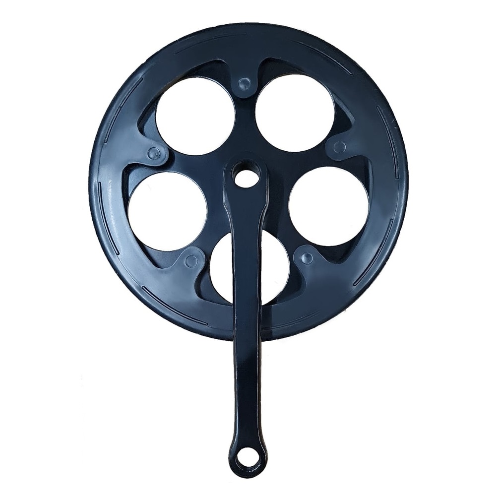 Plato y Palanca Simple 46 Dientes - 170 mm para Eje con Chaveta - Revestido Plastico