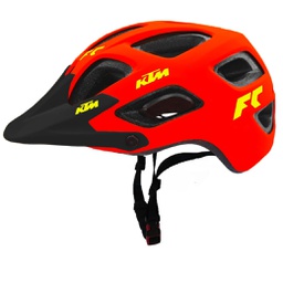 [18296-2KTM] Casco Factory Character Abs-Robusto-54/59 cm-17 Ventilaciones-Rojo con Negro - KTM