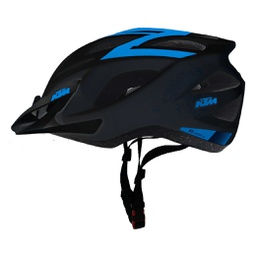 [18294-5KTM] Casco Factory Line - 250Gr -  58/62 cm -  21 Ventil. Negro C/ Azul Mate - KTM