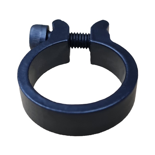 [1193] Collar para Caño de Asiento de Acero con Tornillo - 25.4 mm - Negro