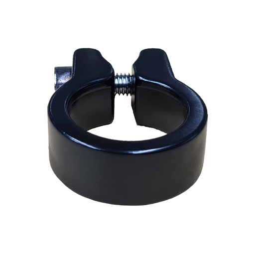 [10350] Collar para Caño de Asiento de Aluminio con Tornillo - 25.4 mm - Negro