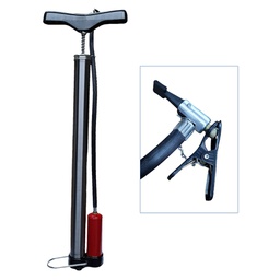 [17910] Inflador de Pie Cromado con Tanque Rojo