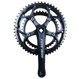 [10986] Plato y Palanca Doble 53/39 Dientes - 175 mm - Aluminio Negro - FIRE BIRD