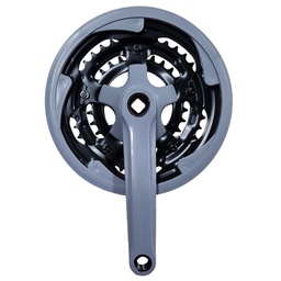 [10998] Plato y Palanca Triple 48/38/28 Dientes - 170 mm - Acero Gris Revestido Plastico