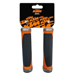 [11971-1KTM] Puños KTM Freeride Clamp - Negros C/Naranja-Clamp Negro-138mm-119Gr