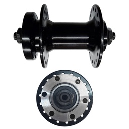 [13378DB] Maza Delantera 36 Agujeros Aluminio Negras con Rulemanes - C/Cierre - P/Disco 6T